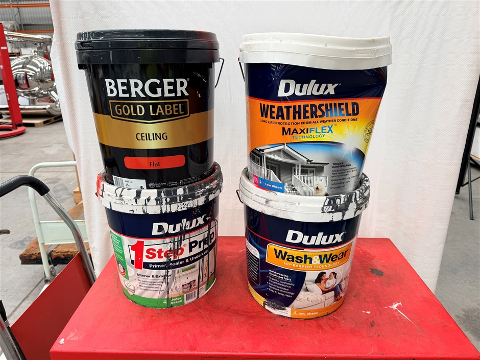 Assorted 15Lt Tins of Paint x 4