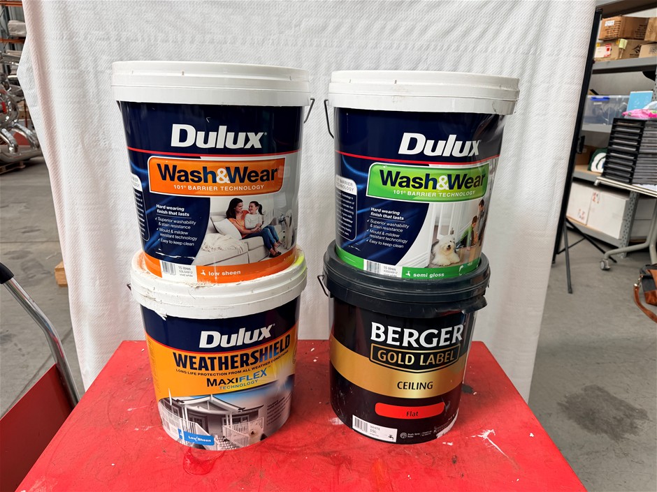 Assorted 15Lt Tins of Paint x 4