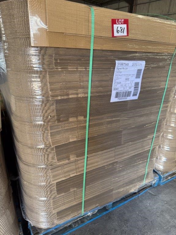 Approx. 600 x SIGNET PTY LTD Cardboard 1816 Pallet Pad