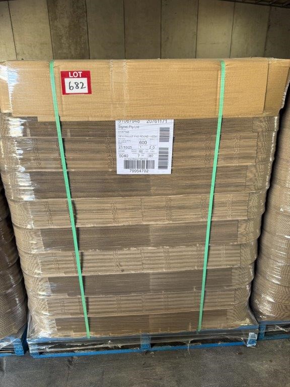 Approx. 600 x SIGNET PTY LTD Cardboard 1816 Pallet Pad