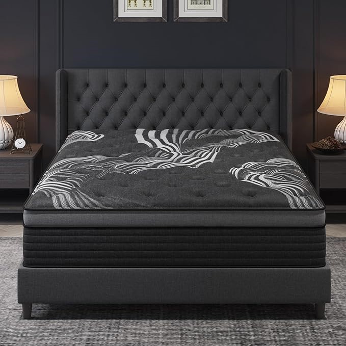 MHZZZ Double Hybrid Mattress 34CM Medium Firm with Gel Memory Foam & Pocket