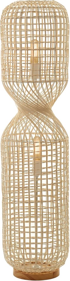 LEXI LIGHTING Twirla Rattan Floor Lamp Overall Height 104cm, 2-Light Large