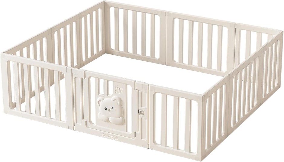 BOPEEP  Baby Playpen, 12 Panels, Adjustable Shape Baby Fence, 186 x 206 x 6