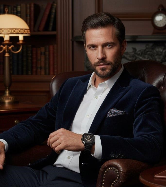 High Quality Simulated Diamond Men's Quartz Watch