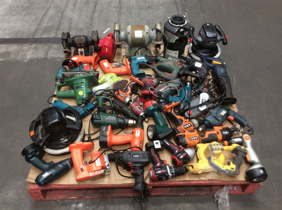 Mixed Electric Power Tools Lot (Drills, Sanders, Grinders & More)