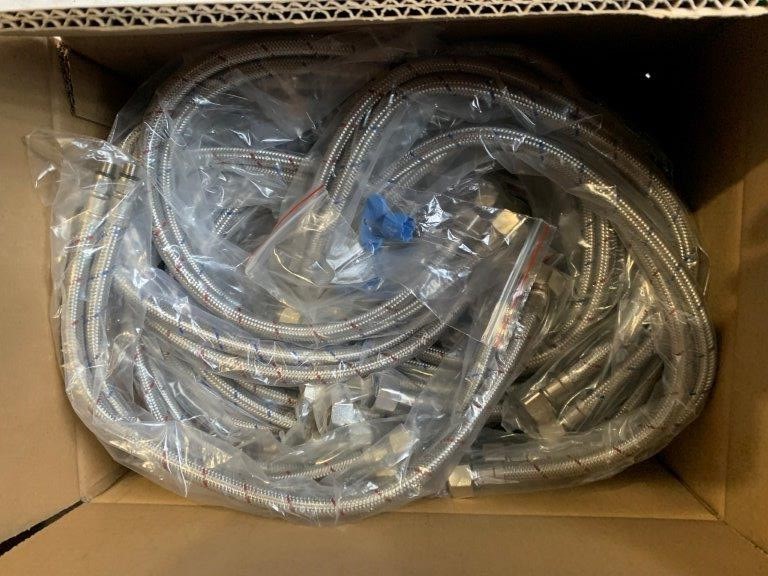 New in Packaging Braided Water Hoses, 50cm Long - Qty 24