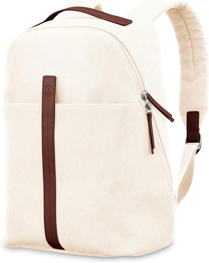 SAMSONITE Virtuosa Backpack, Off White, 39cm. RRP: $159. Buyers Note - Dis
