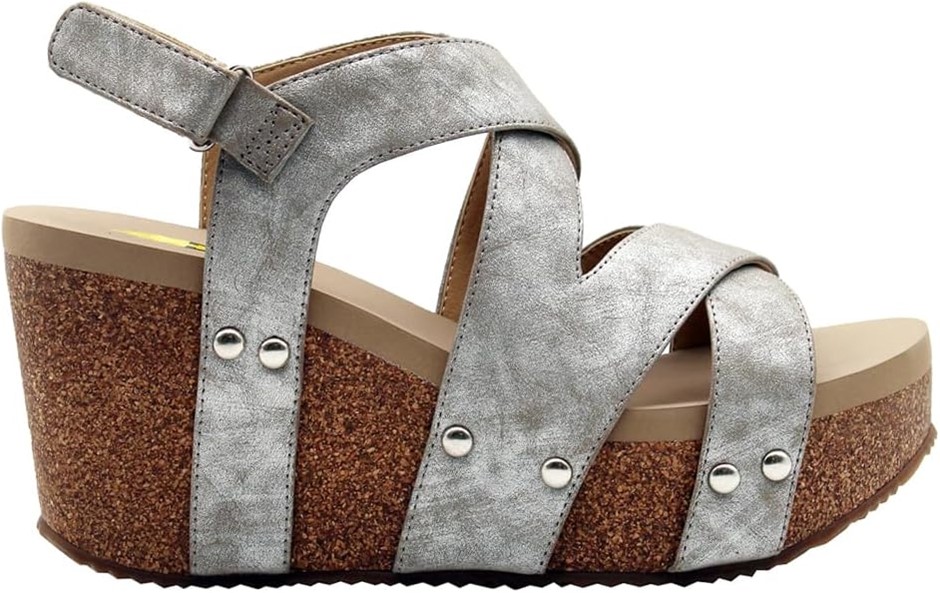 VOLATILE Women's Tory Casual Wedge Sandals, Size 11, Brown Bronze, PV150.