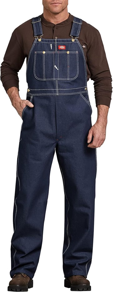 DICKIES Men's Bib Overall, Size 38x34, Indigo Rigid, 83294NB. Buyers Note