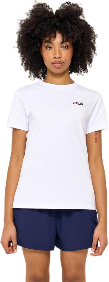 FILA Women's Amy Tee, Size L, White 100, AST22629. RRP: $40. Buyers Note -