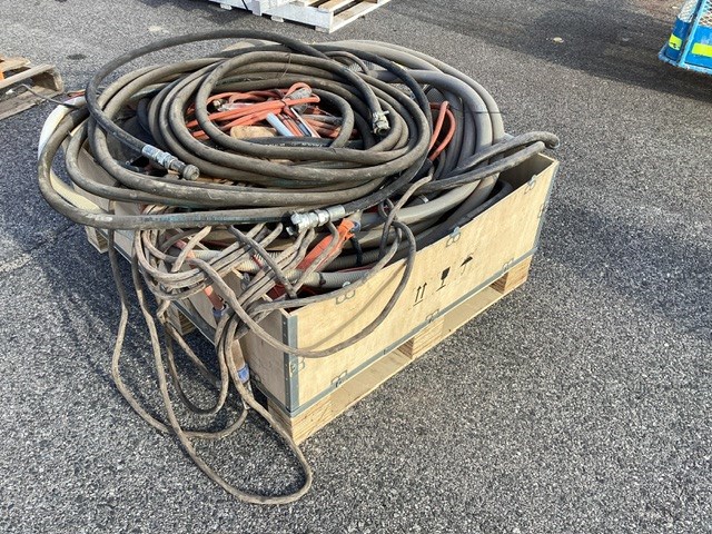 Crate Containing Welding Cables And Assorted Hoses