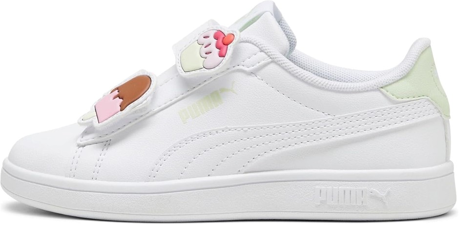 PUMA Girl's Smash 3.0 Badges Velcro Pre-School Sneaker, UK1/EU33/US2C (20cm