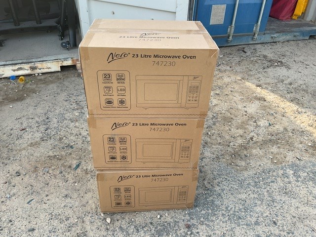 3 x Nero 23 Litre Microwaves