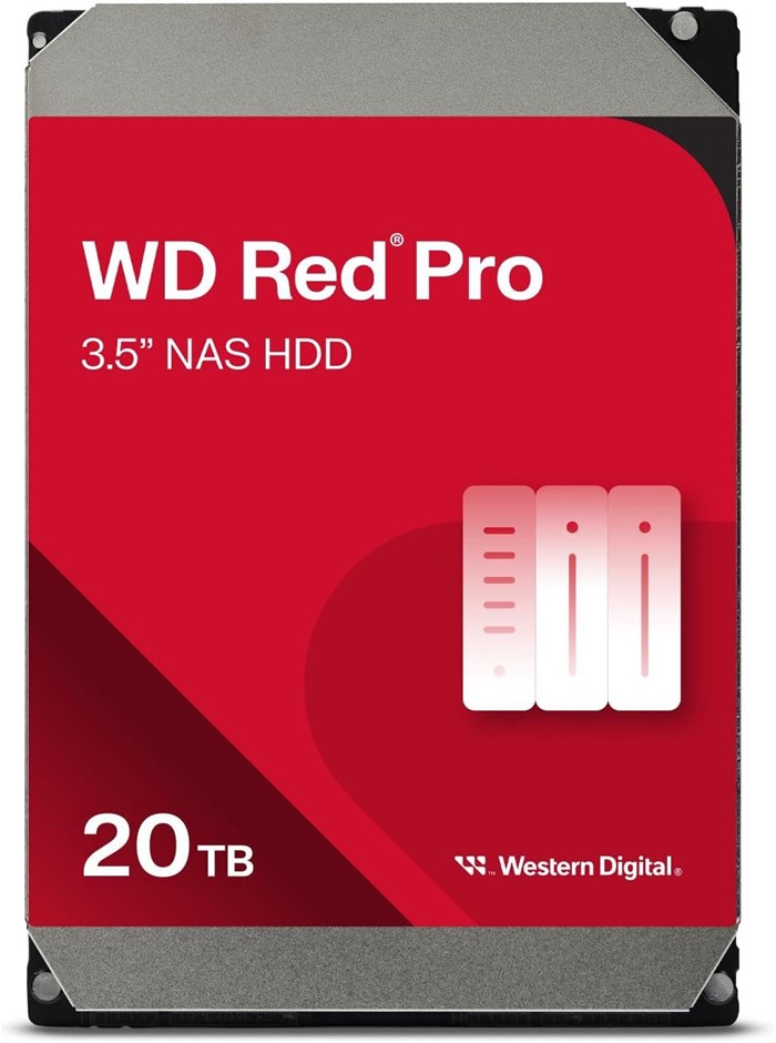 Western Digital WD Red Pro 20TB 3.5" NAS HDD SATA3 7200RPM 512MB Cache 24x7