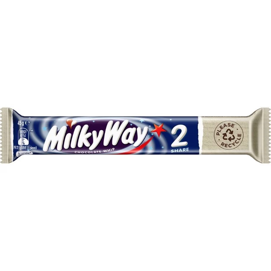 21 x MILKY WAY Whipped Nougat Chocolate Bar, 45g.