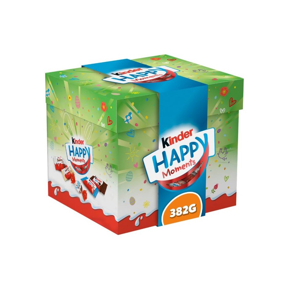 3 x KINDER Happy Moments Assorted Chocolates, 382g. N.B: Damaged packaging