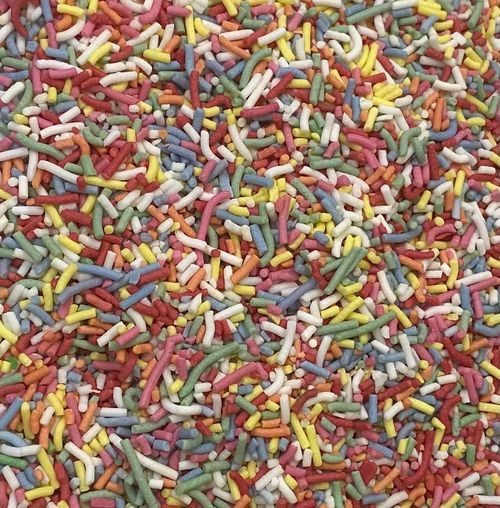 FRESH FOOD INDUSTRIES Box of Rainbow Sprinkles 1.5mm, GF POL. Best Before: