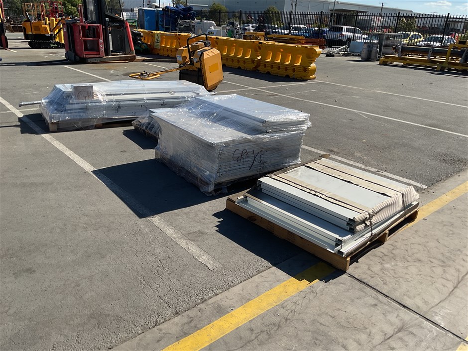 <p>Qty Metal Shelving Unit Components x 4 Pallets</p>