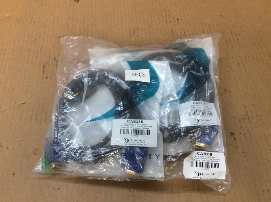 Dueltek CAB33B HD15 Male to HD15 Male Cable - New (Lot of 5)