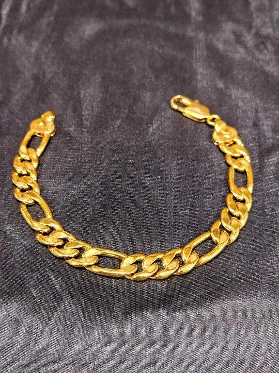 18k Italy Stamped Yellow Gold Filled Bracelet-Quality Guarantee-19cm