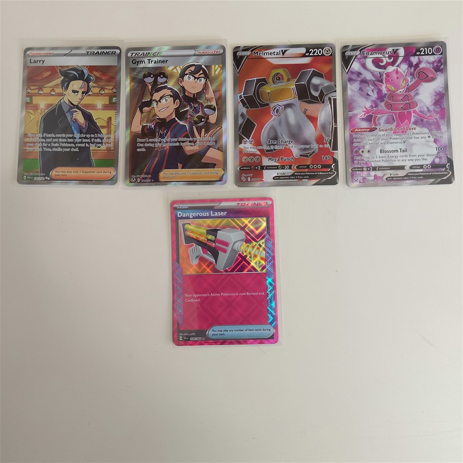 4 Full Art Rare and 1 Acespec Rare Genuine Pokemon Card Bundle Auction ...