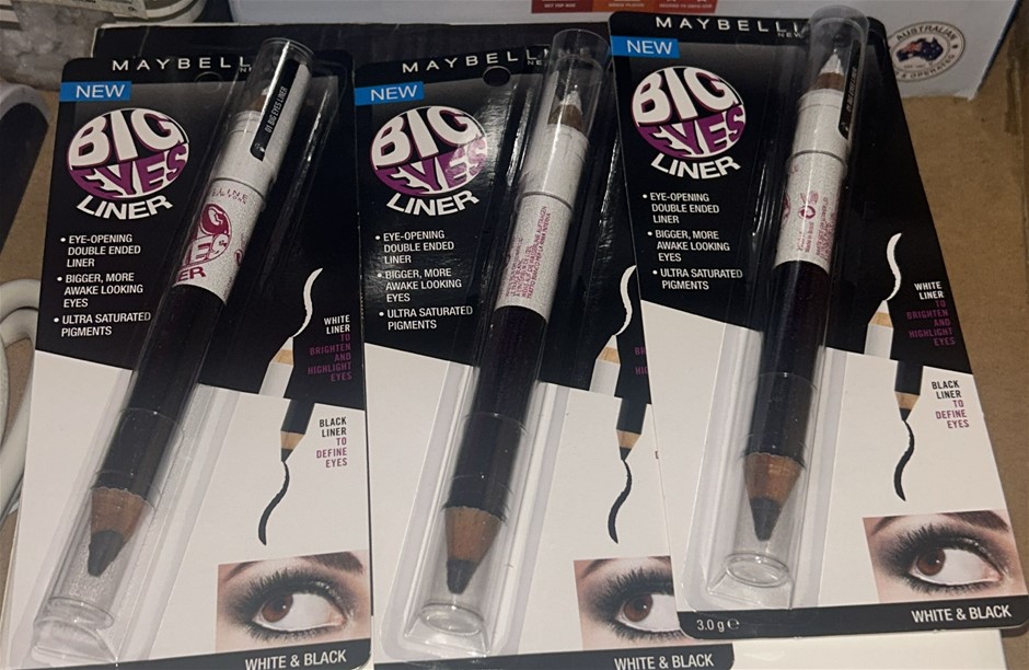 3x MAYBELLINE Big Eyes Liner (White & Black)