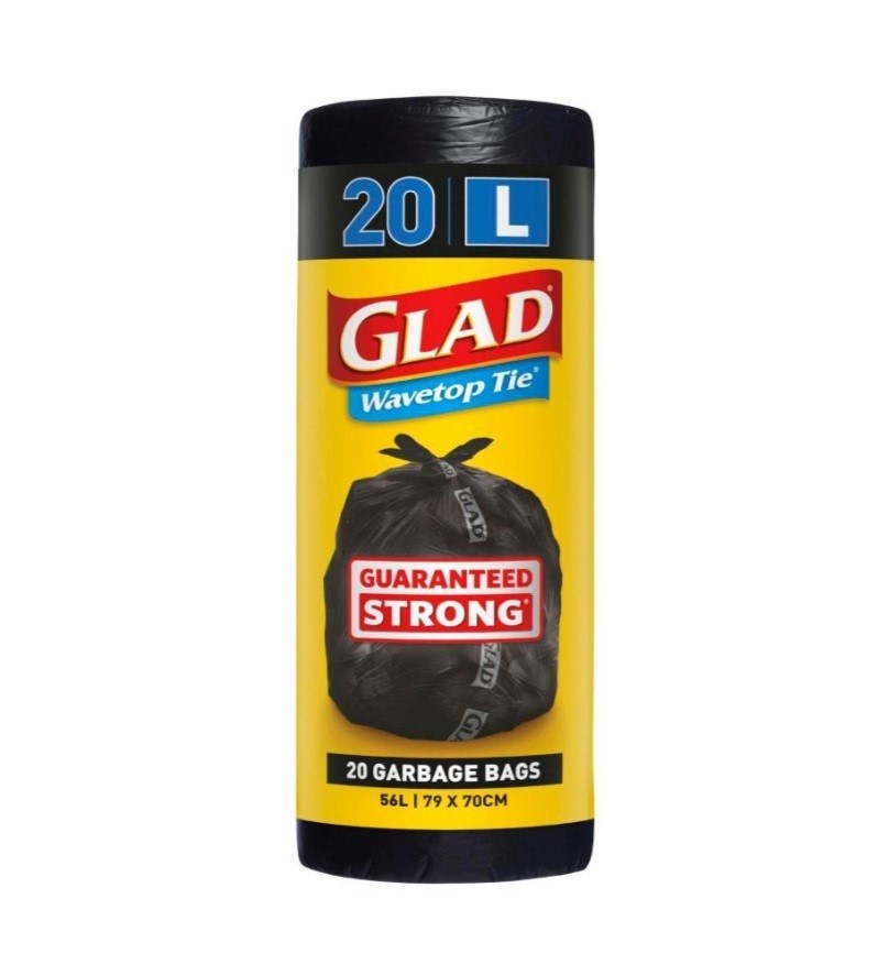 4 x GLAD 20pk Garbage Bags, L.