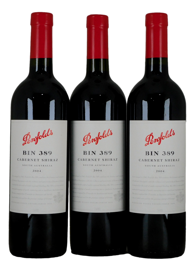 Penfolds `Bin 389` Cabernet Shiraz 2004 (3 x 750mL), SA.