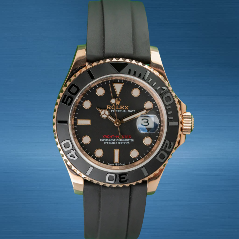 ROLEX YACHT-MASTER 40 40MM EVEROSE GOLD 126655 BLACK DIAL BXP & COA