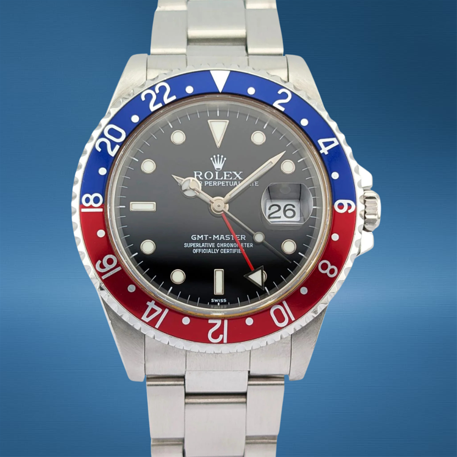 ROLEX GMT-MASTER PEPSI 40MM STAINLESS STEEL 16700 BLACK DIAL WXO & COA