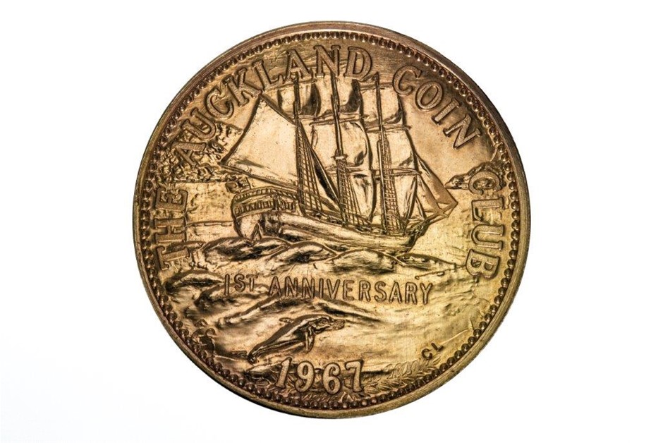 The Auckland Coin Club, 1st Anniversary, 1967, struck in 9Ct gold