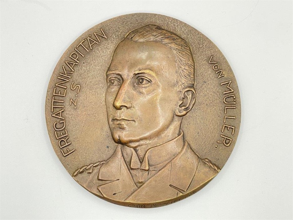 1914 AU Captain Von Muller, Emden bronze medal