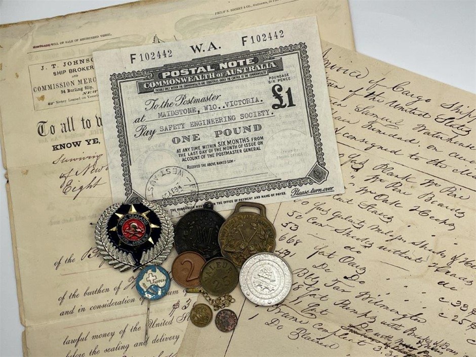 Approx. 13 x Asstd World coins, Documents, Medals, Badges & Tokens