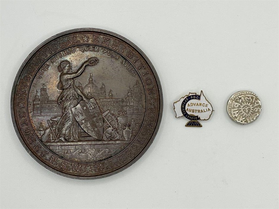 2 x Asstd. AU Commemorative Items and 1 x Indian Rupee