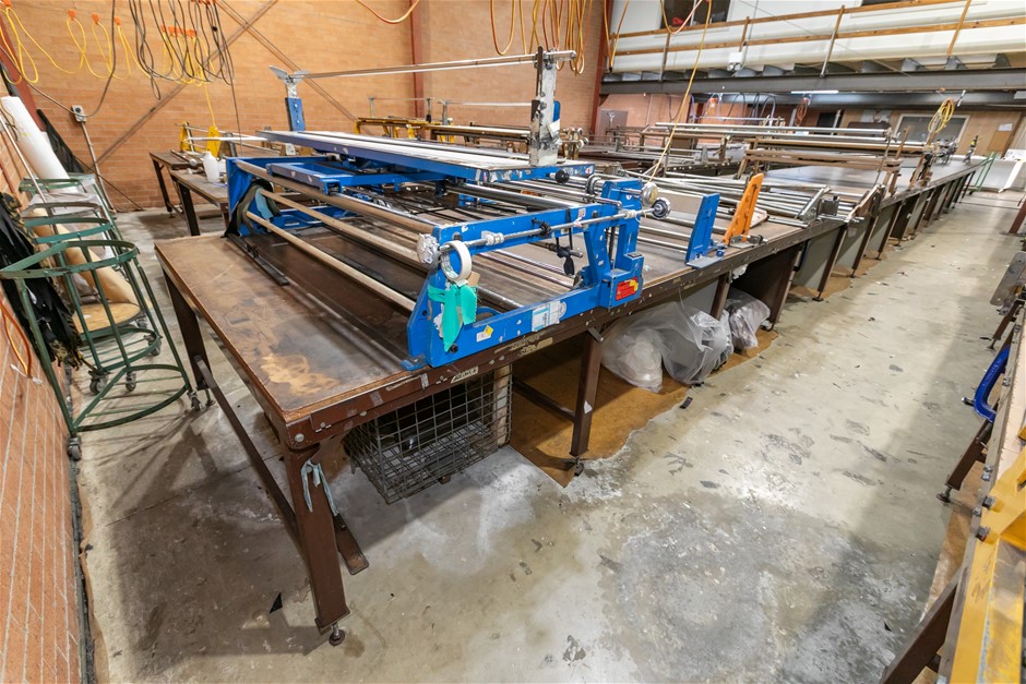 Fabric Master Fabric Cutting Table & Carriages with Clamps