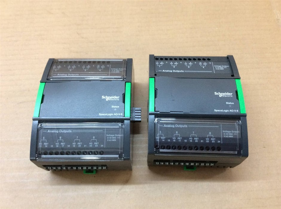 Schneider Electric SpaceLogic AO-V-8 Analog Output Module (Lot of 2)