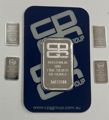 Half Ounce CPG Silver Sealed Bar & 4 x Germania Mint 1g Silver