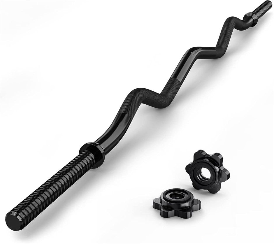 EXTRESPO 47'' EZ Curl Bar Weight Lifting Bar For 1-inch Weight Plates with