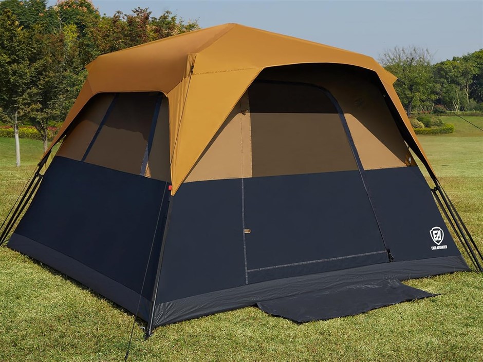 EVER ADVANCED Blackout Camping Tent Instant 60s Easy Setup, Water-Resistant