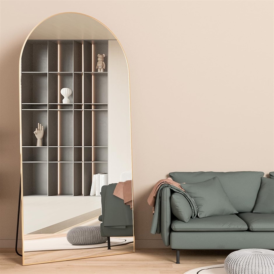 NEUWEABY Arched Full Length Floor Mirror with Stand for Bedroom Entry, Livi