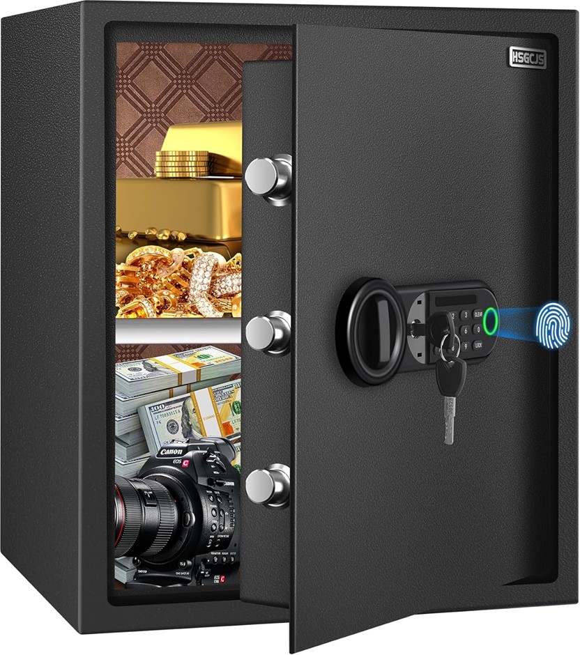 HSGCJS Large Fingerprint Safe – 1.93 Cubic Feet, Biometric with Digital Key