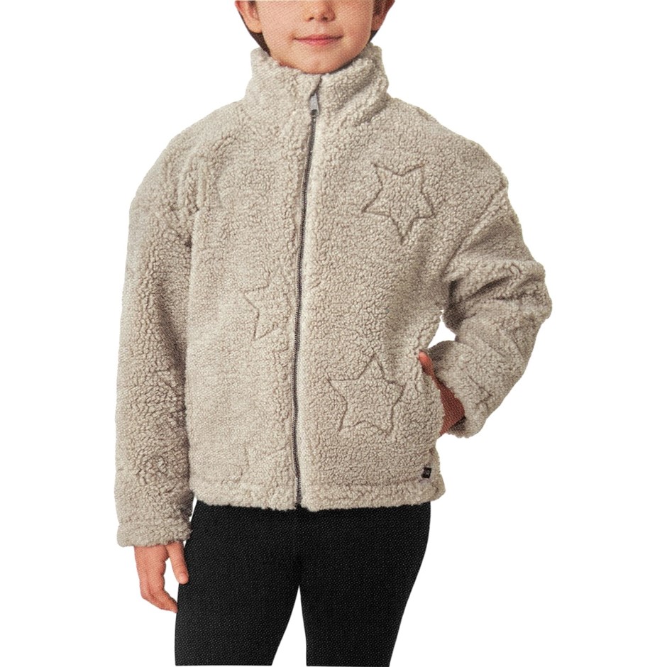 MONDETTA Unisex Youth Teddy Fleece Jacket, Size XS-5/6, Silver Lining.