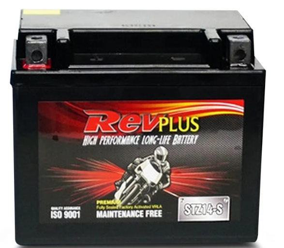 RevPLUS STZ14-S Premium Fully Sealed Factory Activated VRLA Motorcycle Batt