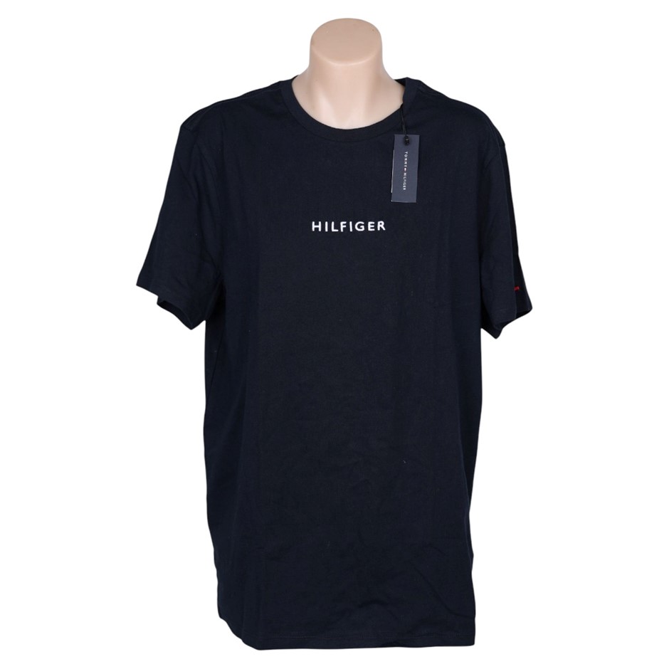 TOMMY HILFIGER Lic Cos Small SS Hilfiger Tee, Size 2XL, 100% Cotton, Desert