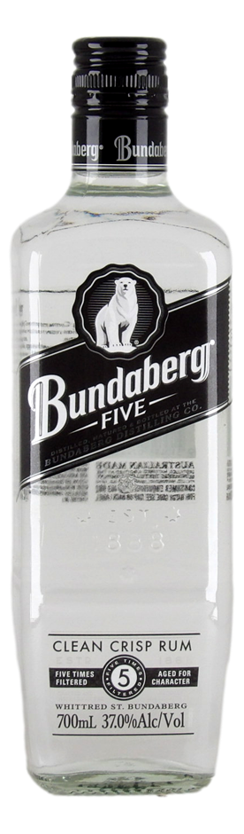 Bundaberg Five Clean & Crisp White Rum (1x 700mL), QLD.