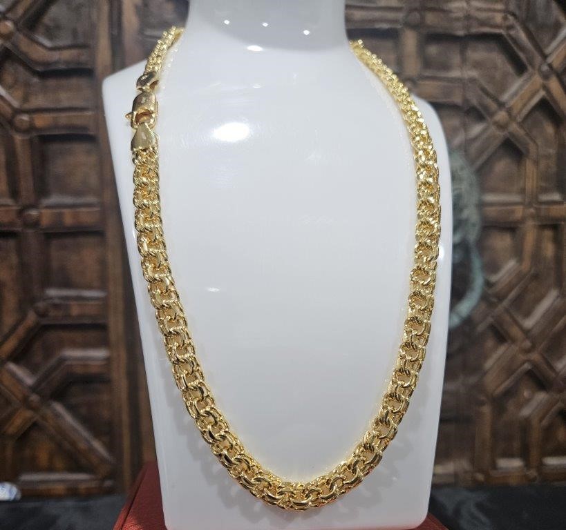 22KGold Filled/Italy Stamped Yellow Chain -50CM-8MM