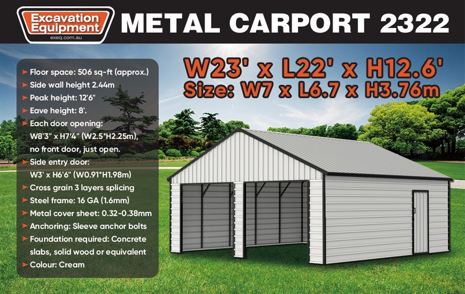 23ft x 22ft Garage / Carport (Unused)