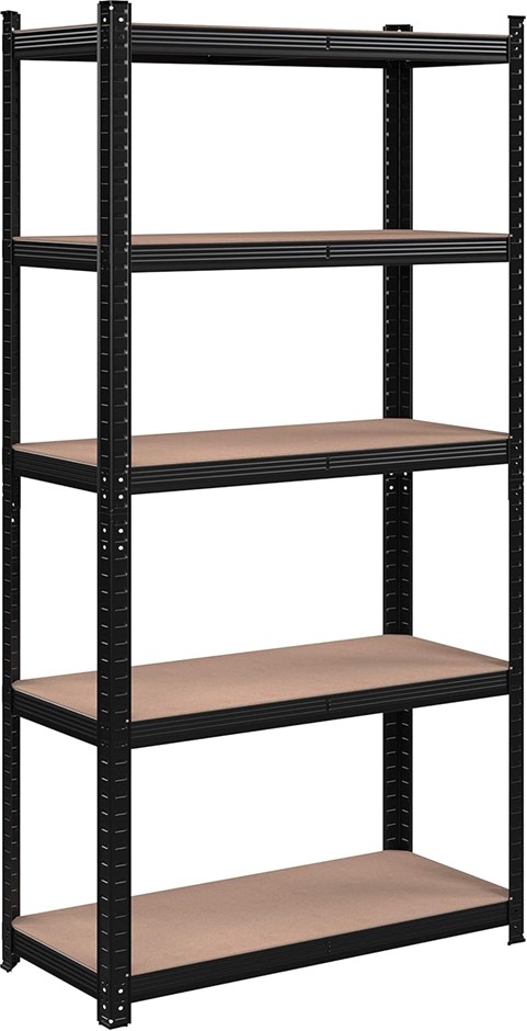 SONGMICS 5-Tier Shelving Unit, Load Capacity 875kg, 40 x 90 x 180 cm, Black