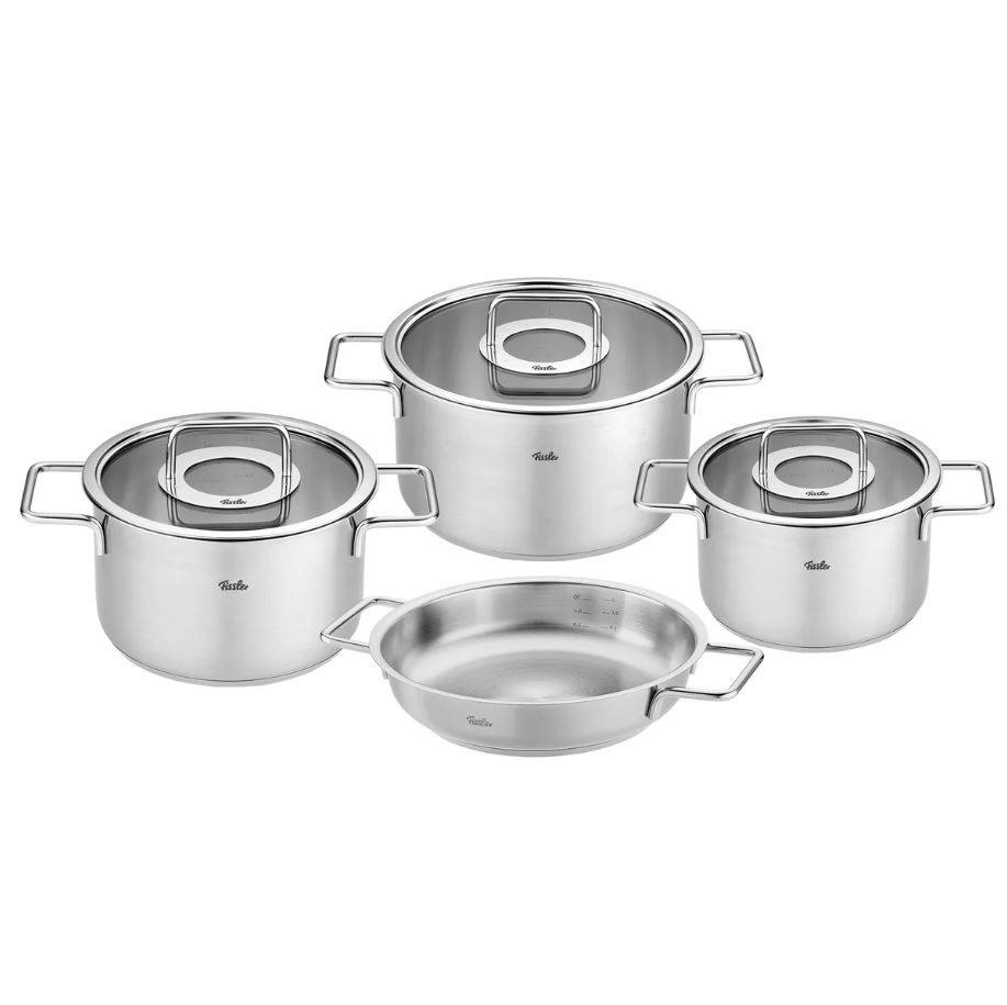 FISSLER Pure Collection Stainless Steel 7-Piece Cookware Set. NB: Minor use