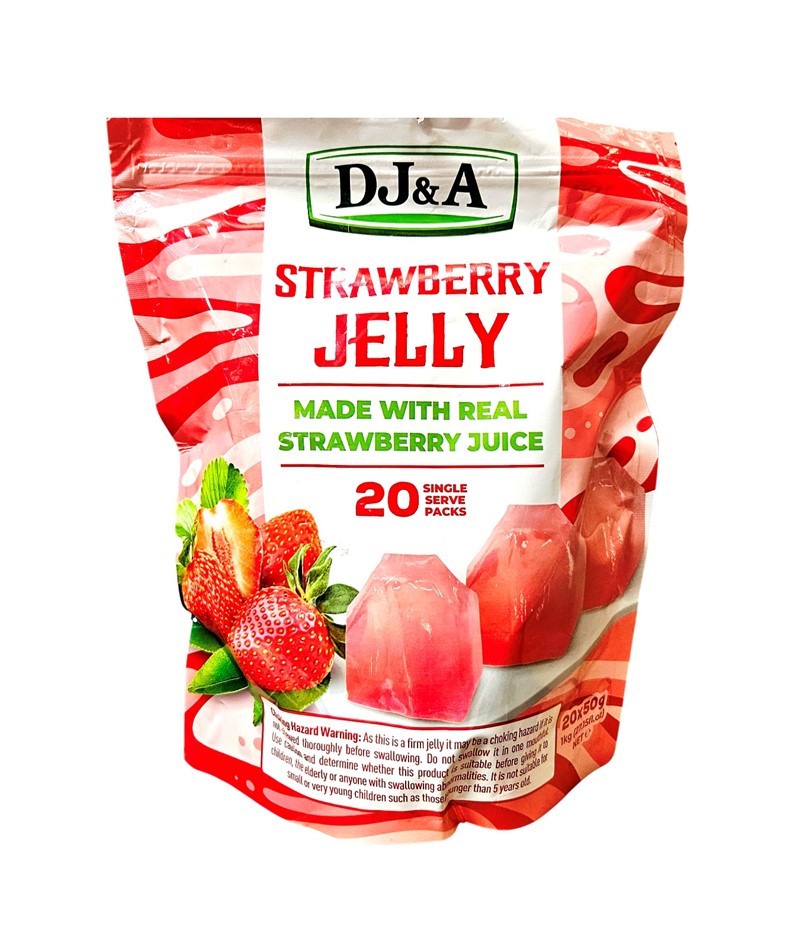 2 x Assorted Pack of 20pc DJ&A Real Fruit Jelly, Incl: Strawberry & Lychee,